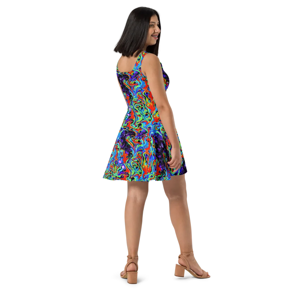 Sapphire Serpentine on Skater Dress — Right