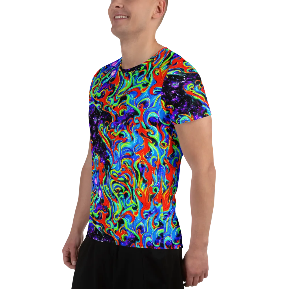 Sapphire Serpentine on Men's Athletic T-Shirt — Left