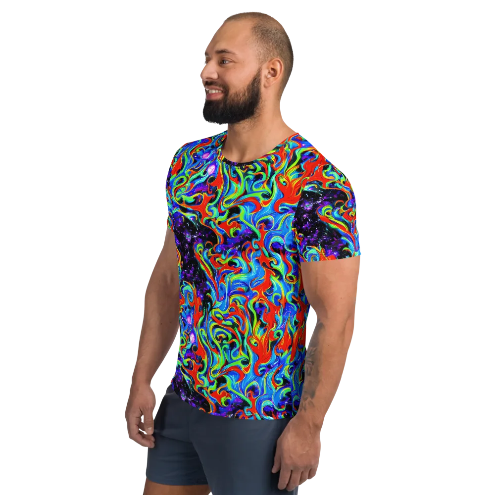 Sapphire Serpentine on Men's Athletic T-Shirt — Left