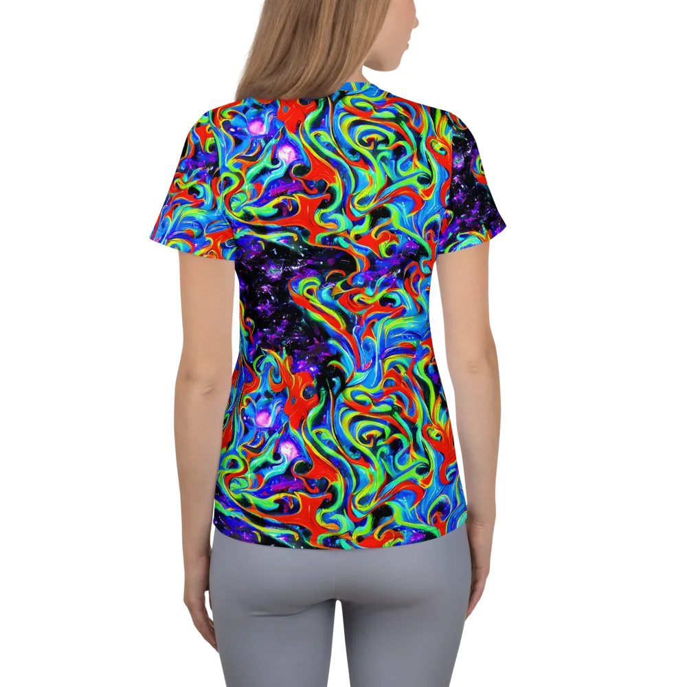 Sapphire Serpentine on Women's Athletic T-Shirt — Back
