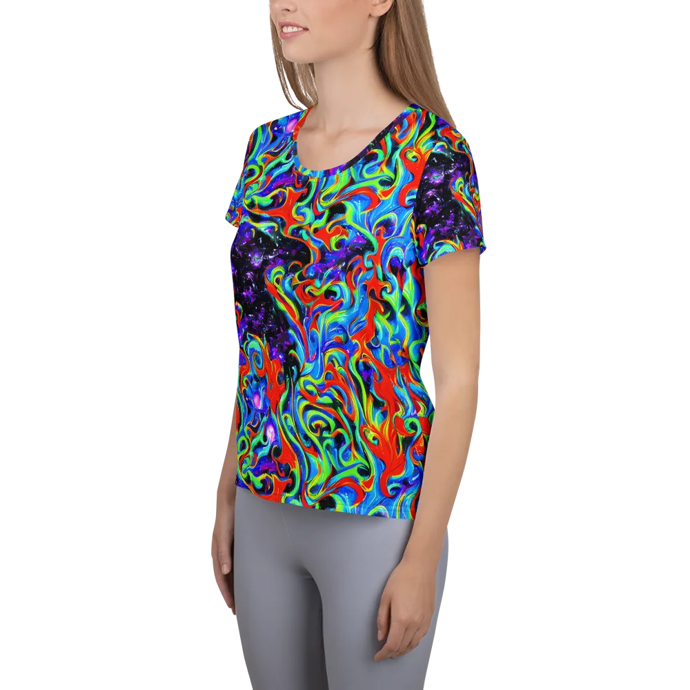 Sapphire Serpentine on Women's Athletic T-Shirt — Left