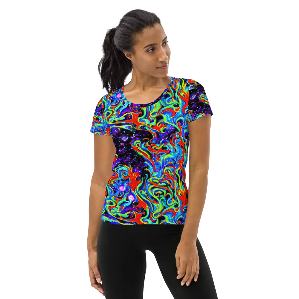 Sapphire Serpentine on Women's Athletic T-Shirt — Front