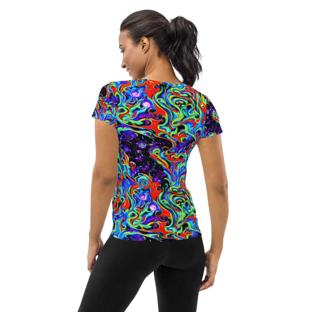 Sapphire Serpentine on Women's Athletic T-Shirt — Back