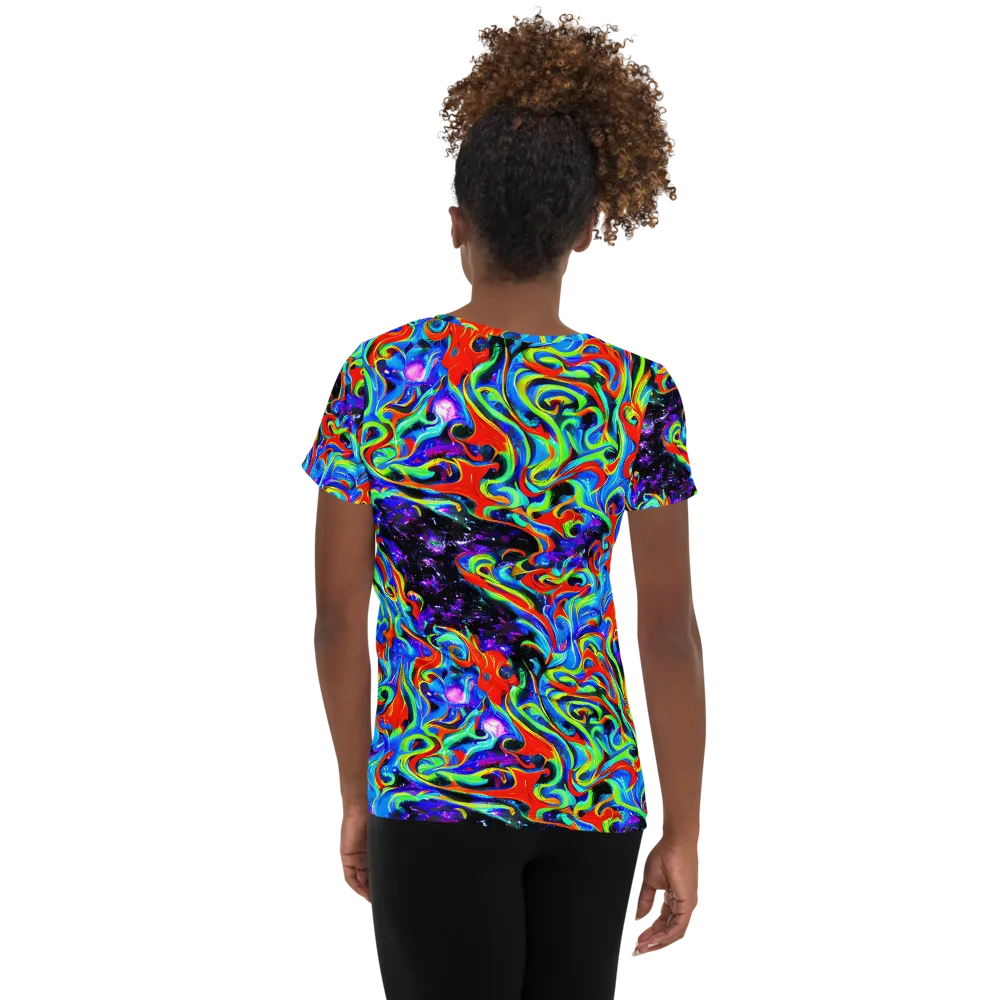 Sapphire Serpentine on Women's Athletic T-Shirt — Back