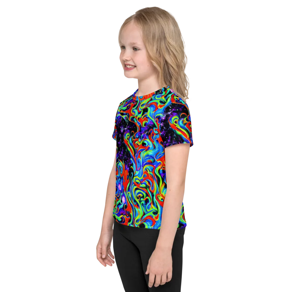 Sapphire Serpentine on Kids Crew Neck T-Shirt — Left