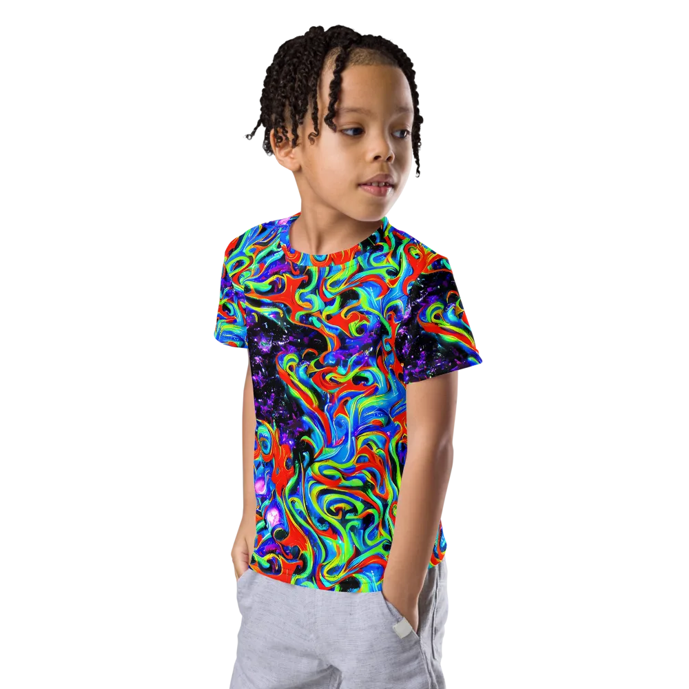 Sapphire Serpentine on Kids Crew Neck T-Shirt — Left Front