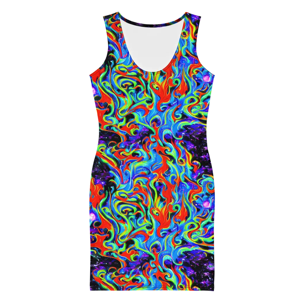 Sapphire Serpentine on Bodycon Dress — Front
