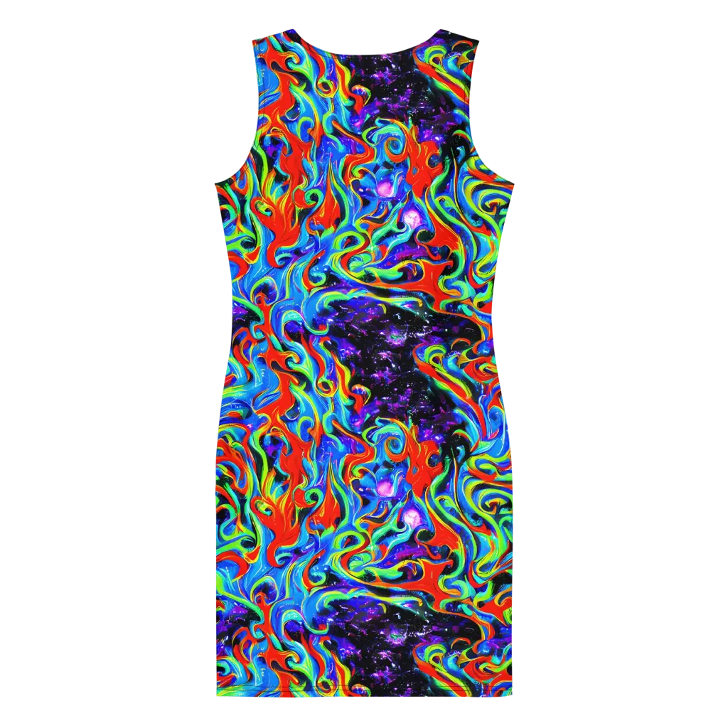Sapphire Serpentine on Bodycon Dress — Back