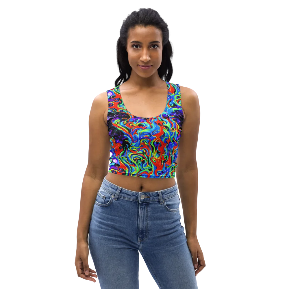 Sapphire Serpentine on Crop Top — Front
