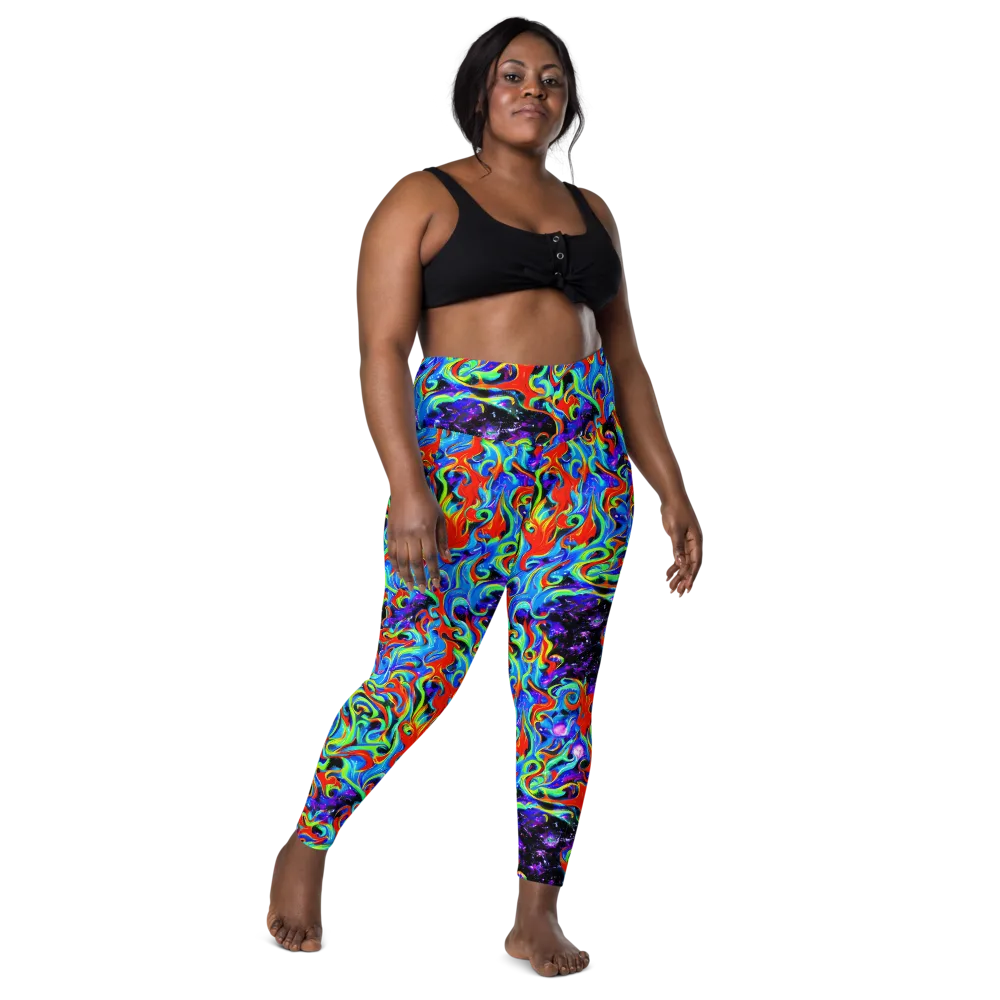 Sapphire Serpentine on Leggings with Pockets — Front