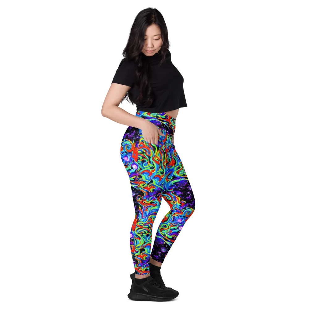 Sapphire Serpentine on Leggings with Pockets — Right