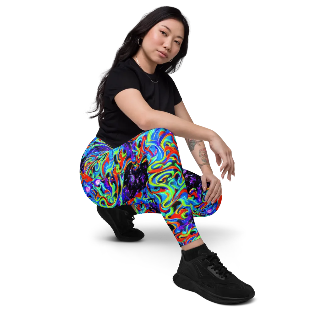 Sapphire Serpentine on Leggings with Pockets — Right Front
