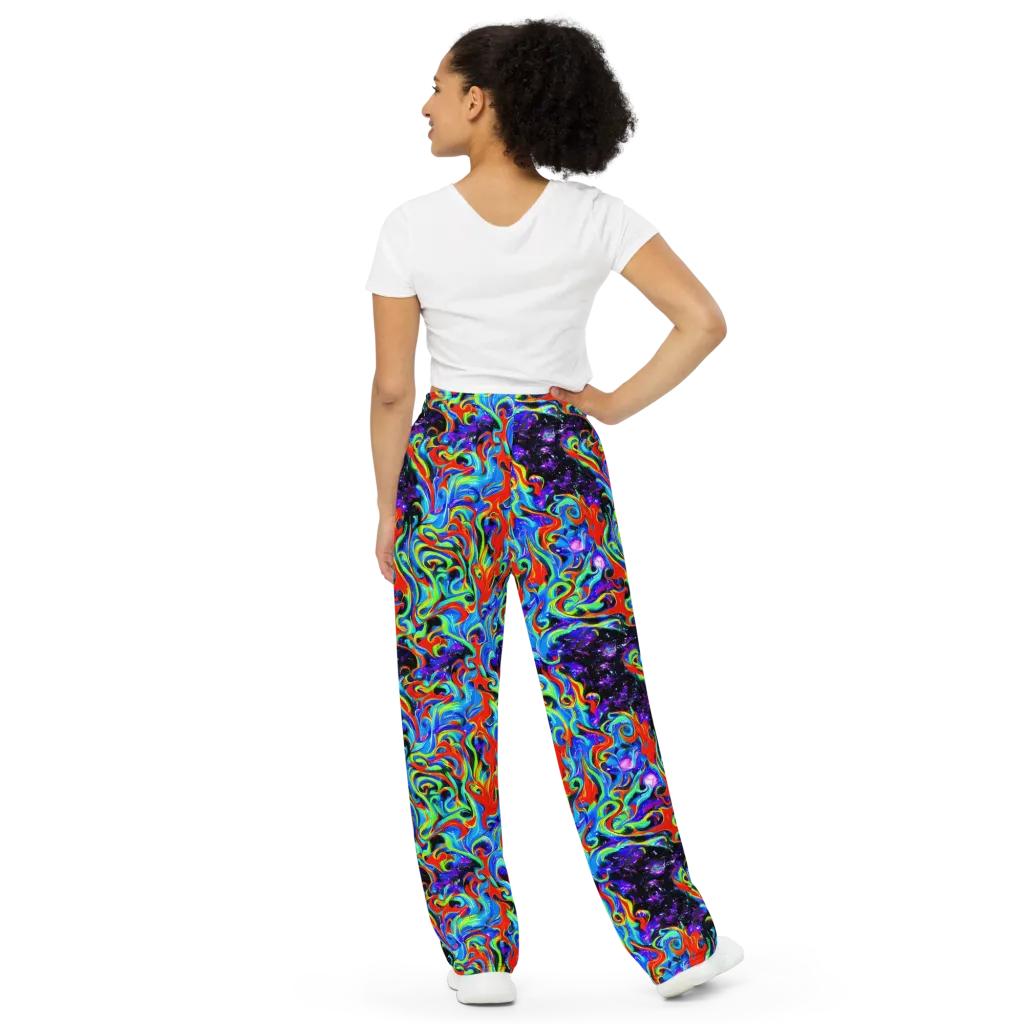 Sapphire Serpentine on Wide-Leg Pants — Back