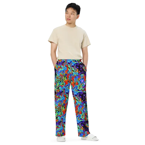 Sapphire Serpentine on a Wide-Leg Pants