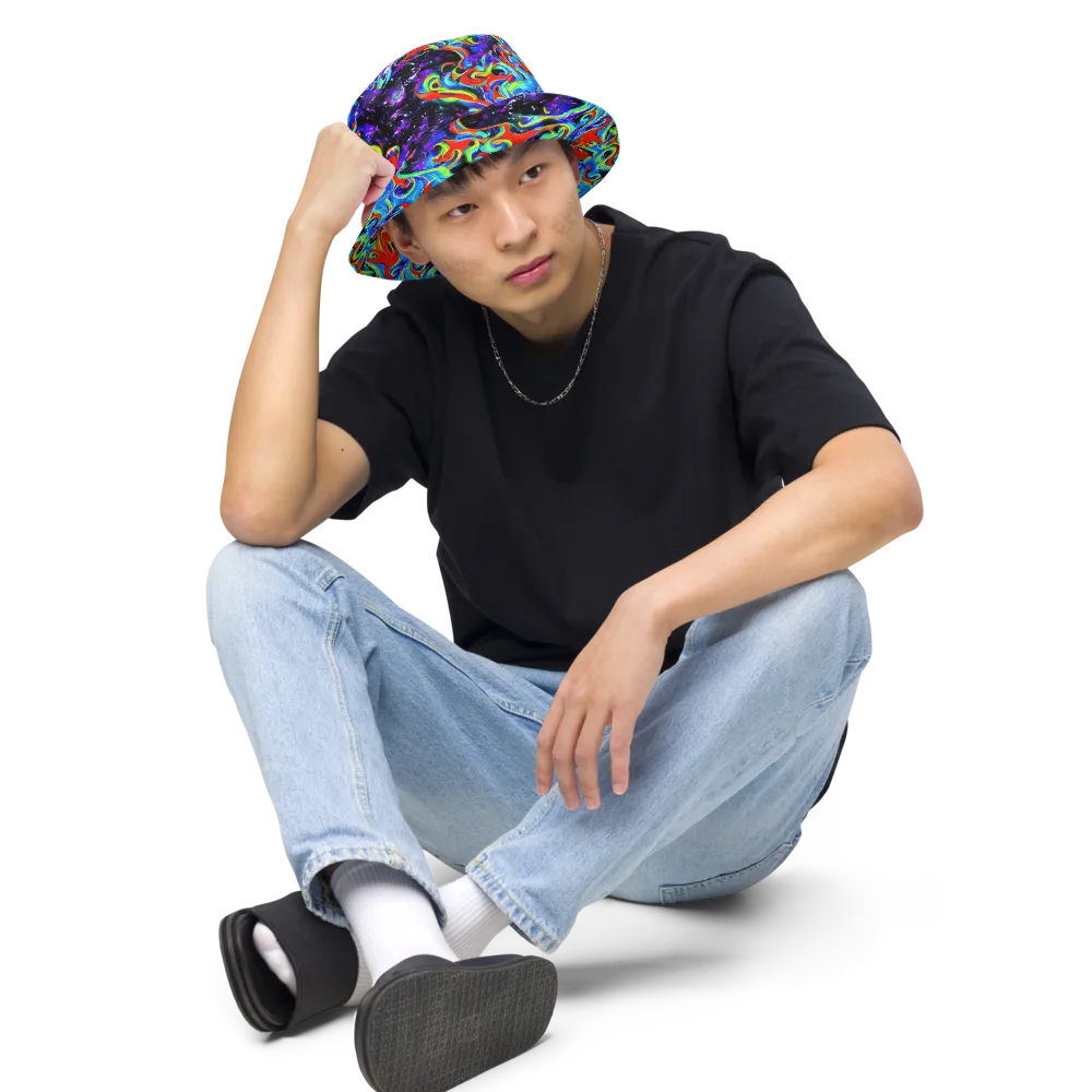 Sapphire Serpentine on Reversible Bucket Hat — Front 2 Inside