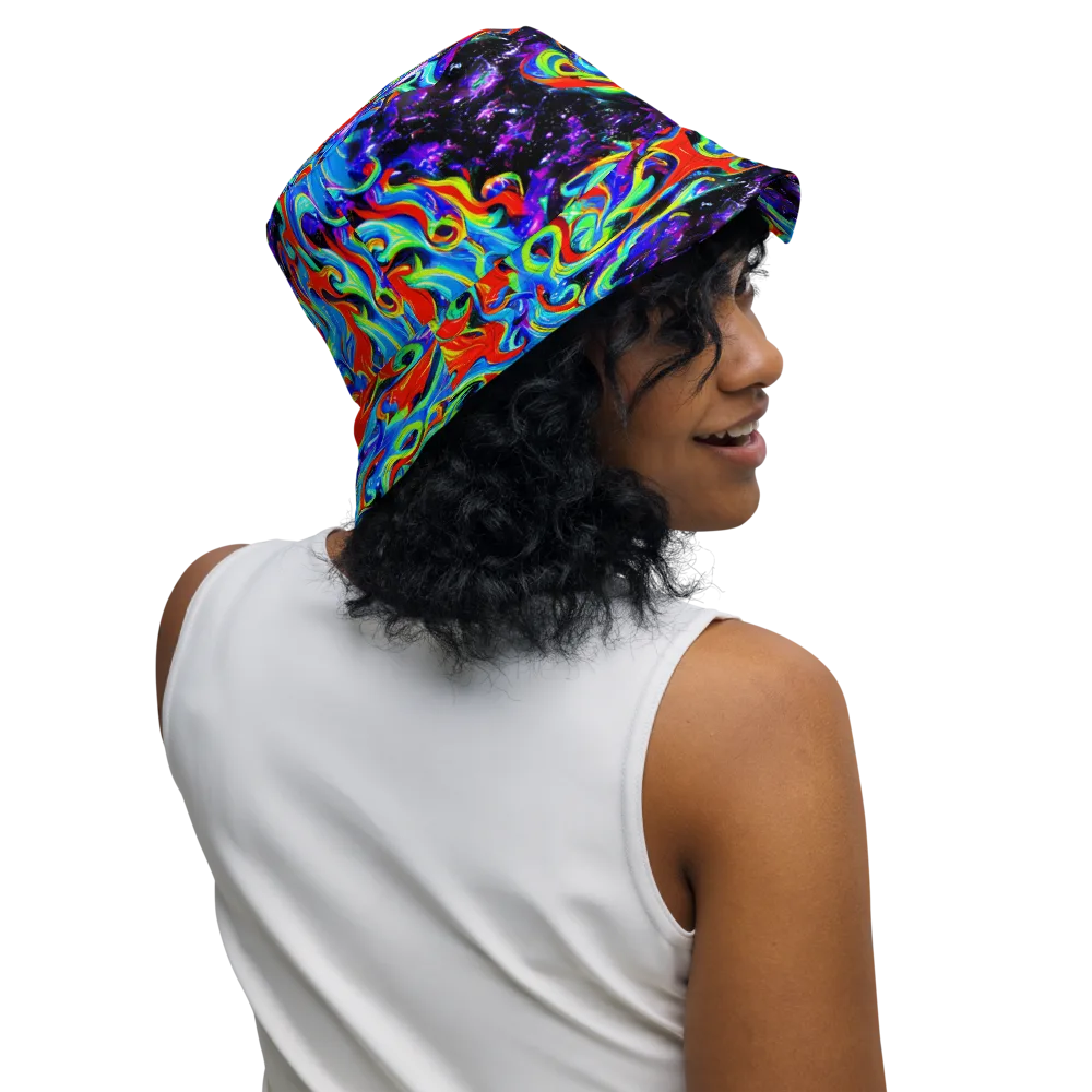 Sapphire Serpentine on Reversible Bucket Hat — Right Outside