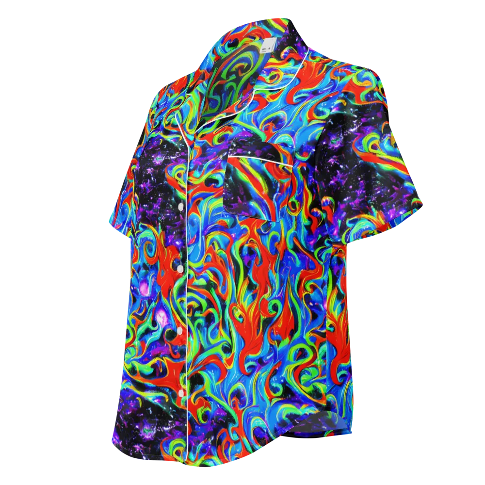 Sapphire Serpentine on Women's Short Sleeve Pajama Top — Left Front