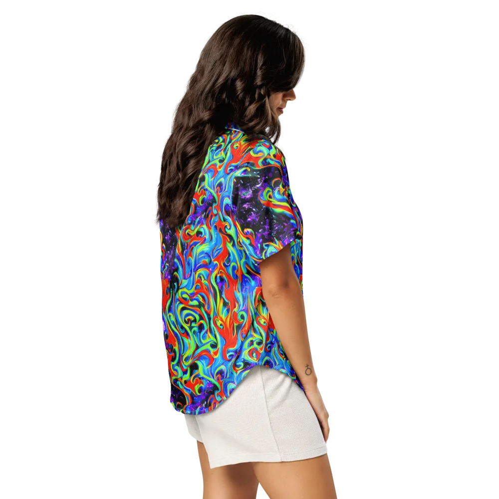 Sapphire Serpentine on Women's Short Sleeve Pajama Top — Right Back