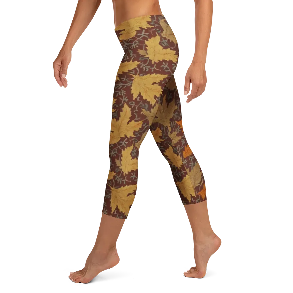 Gilded Harvest on Capri Leggings — Left