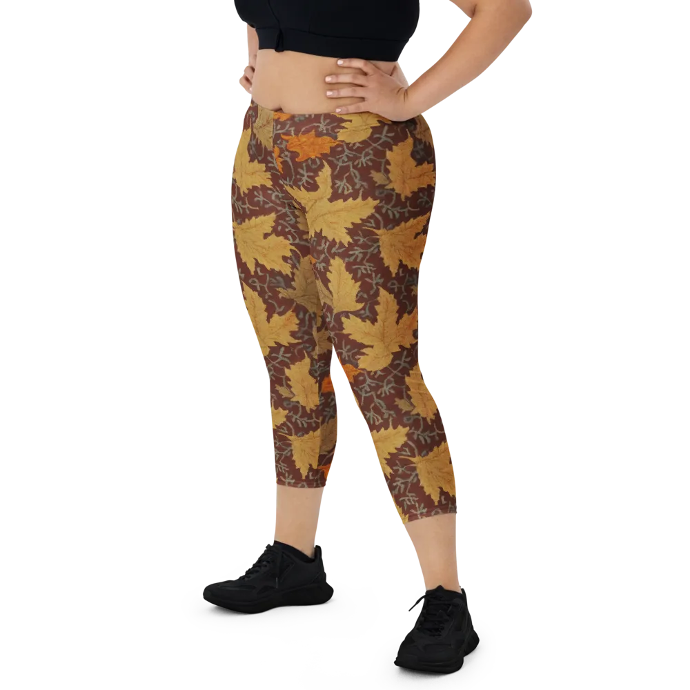Gilded Harvest on Capri Leggings — Front