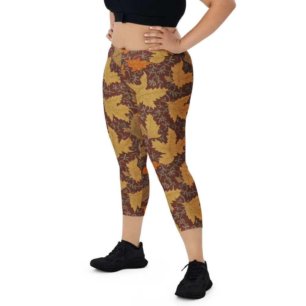 Gilded Harvest on Capri Leggings — Front