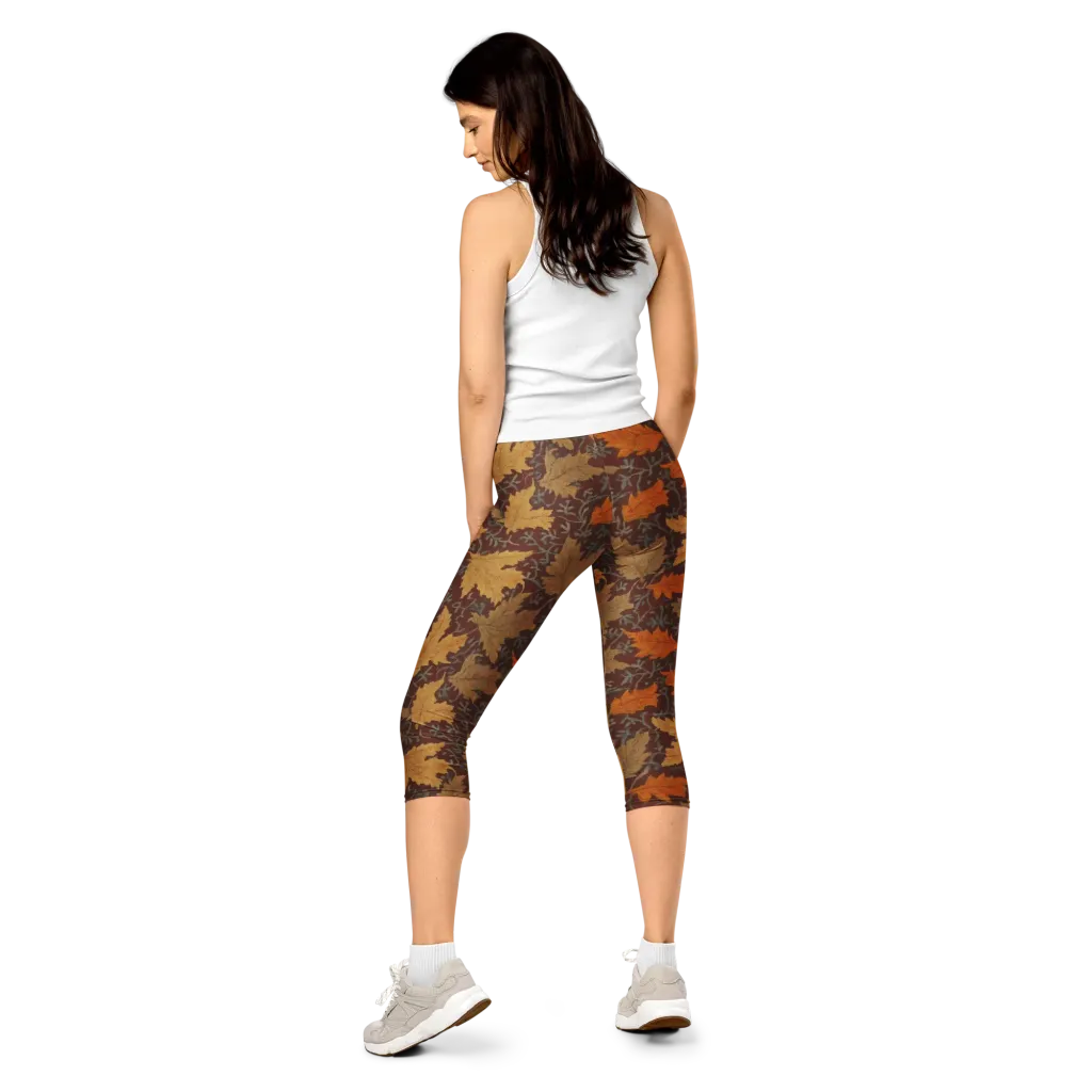 Gilded Harvest on Capri Leggings — Back
