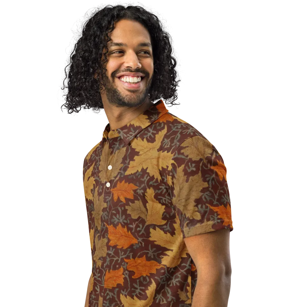 Gilded Harvest on Men's Slim Fit Polo Shirt — Left Front