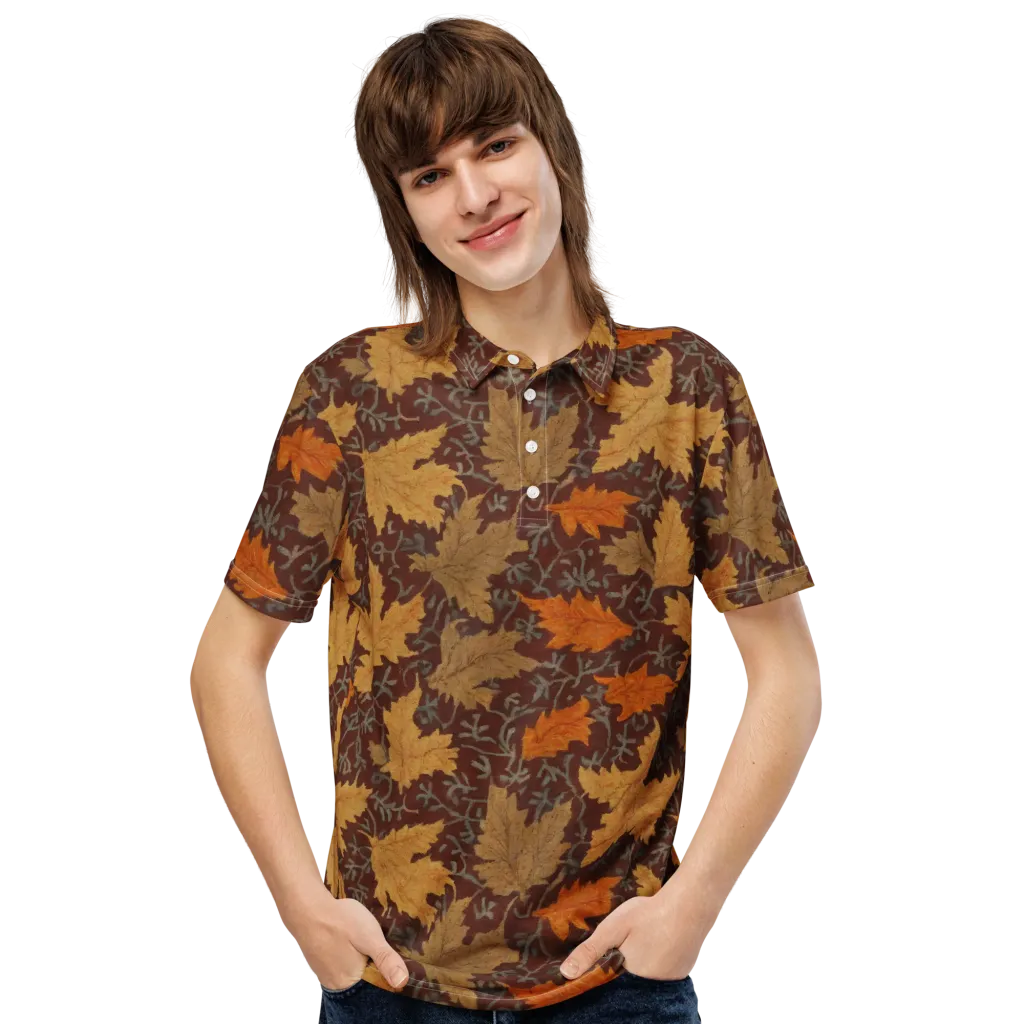 Gilded Harvest on Men's Slim Fit Polo Shirt — Front
