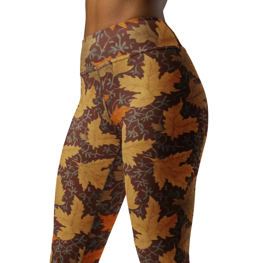 Gilded Harvest on Yoga Leggings — Left Front