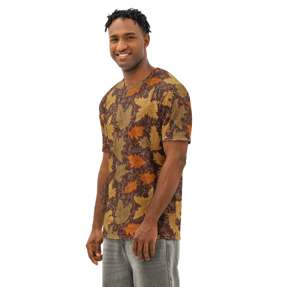 Gilded Harvest on Men's Cotton Crew Neck T-Shirt — Left Front
