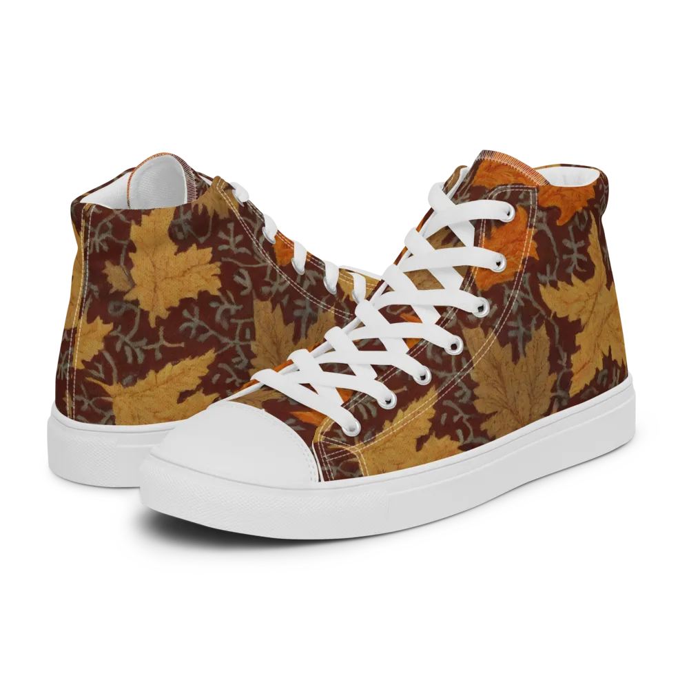 Gilded Harvest on Men's High Top Canvas Shoes — Left