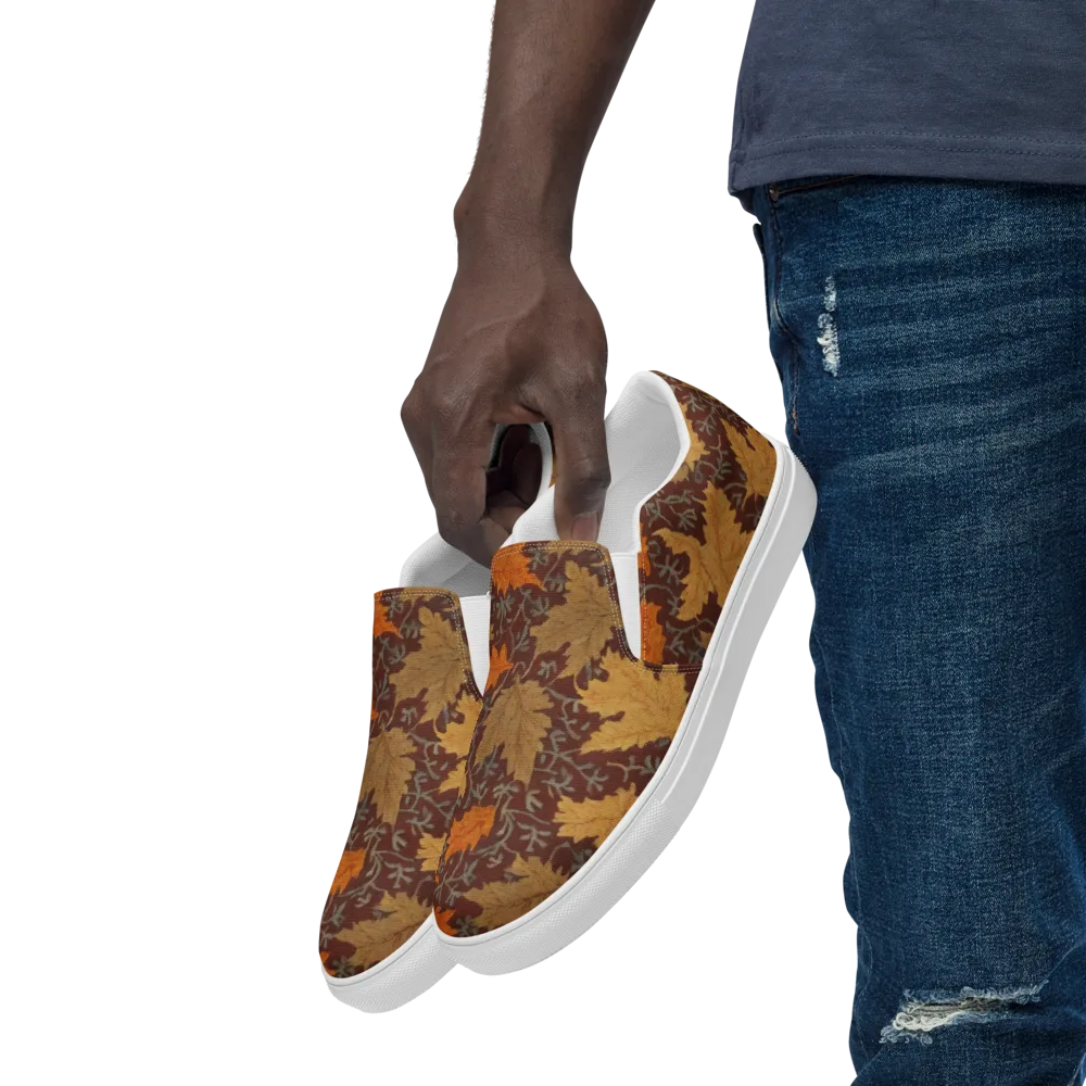 Gilded Harvest on Men's Slip-On Canvas Shoes — Left Front