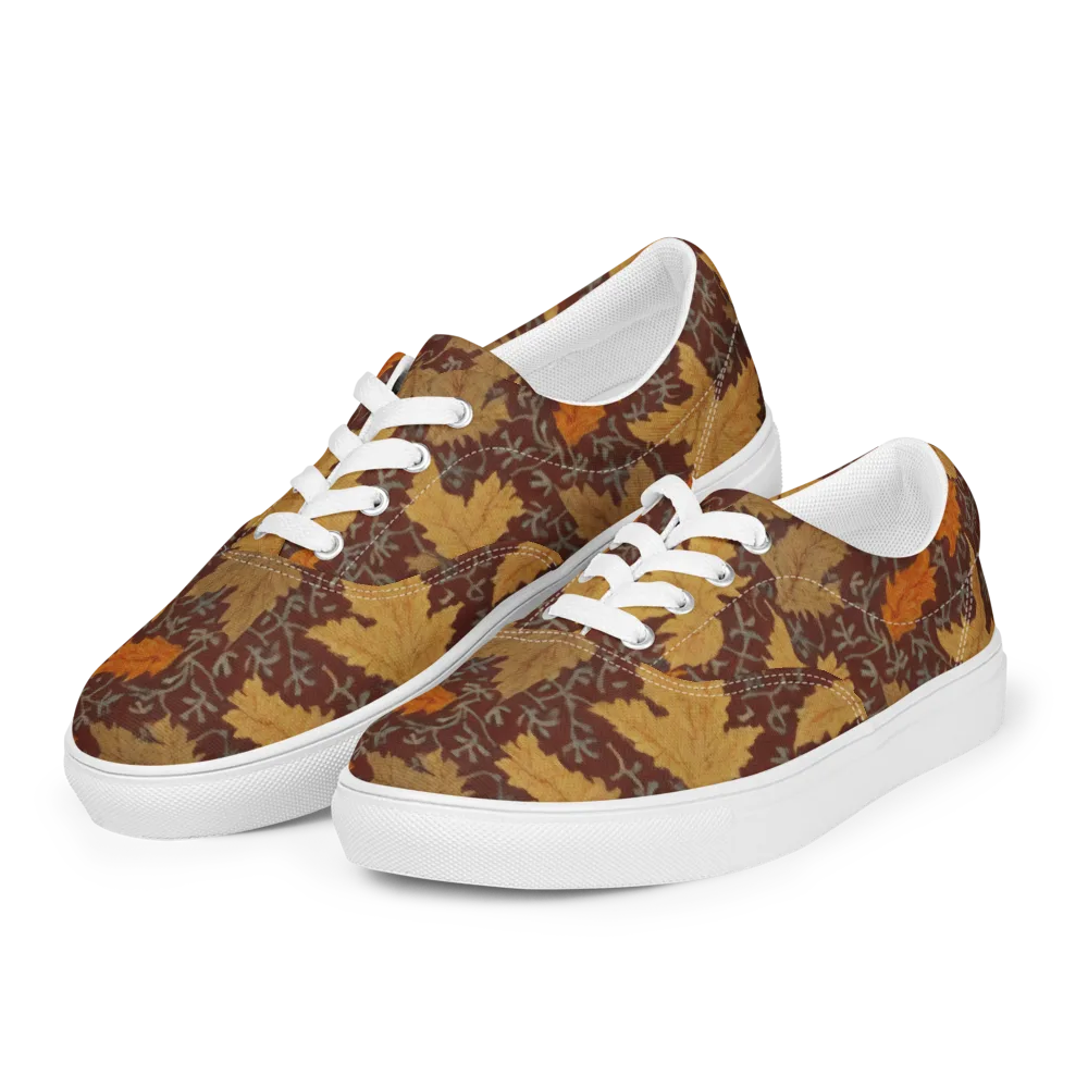 Gilded Harvest on Men's Lace-Up Canvas Shoes — Left Front