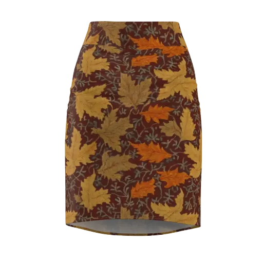 Gilded Harvest on a Pencil Skirt