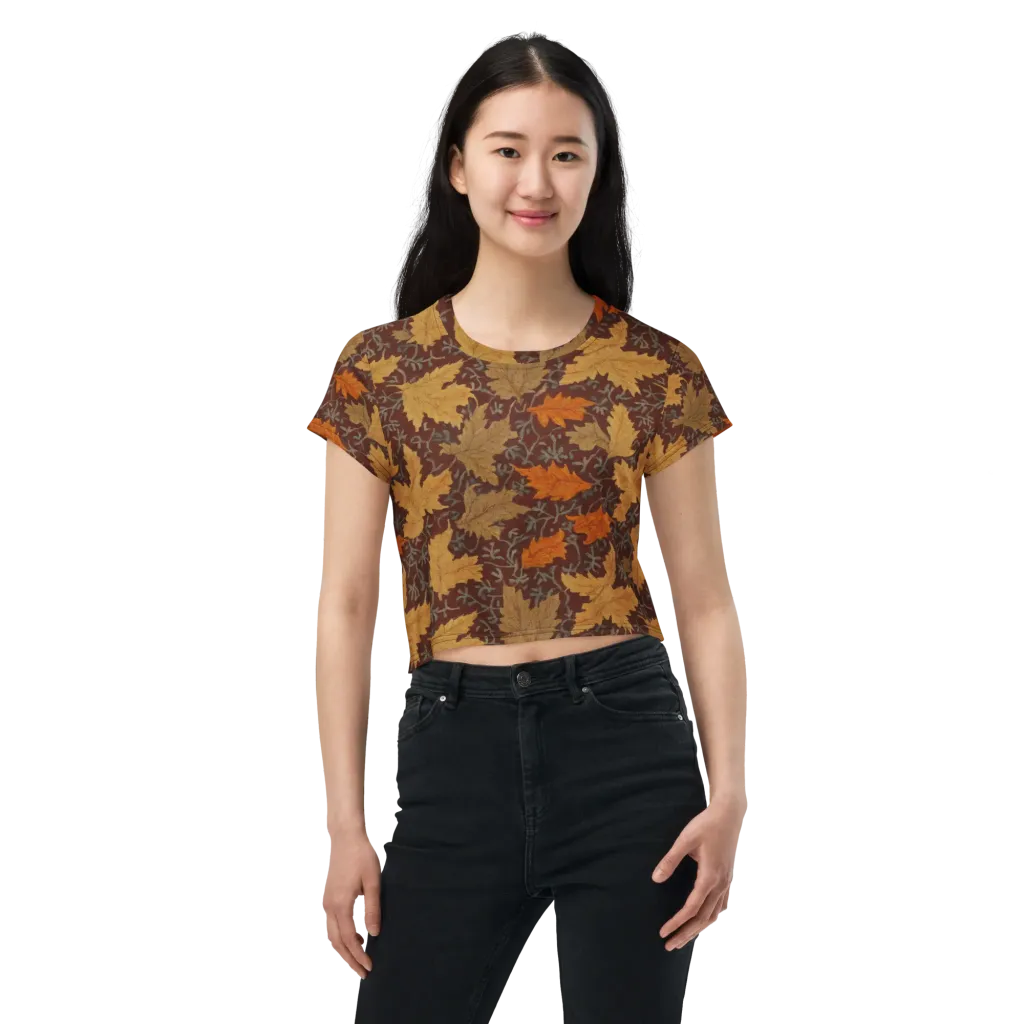 Gilded Harvest on Crop Tee — Front