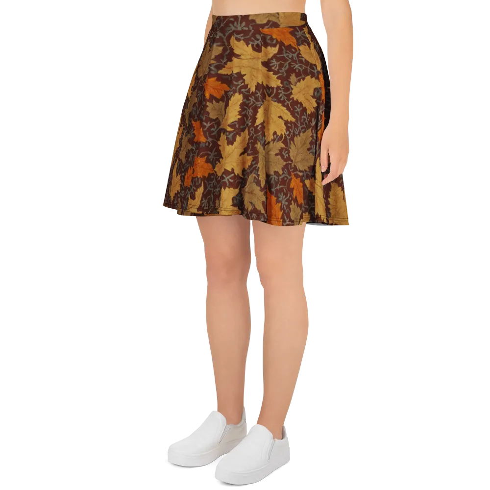 Gilded Harvest on Skater Skirt — Left