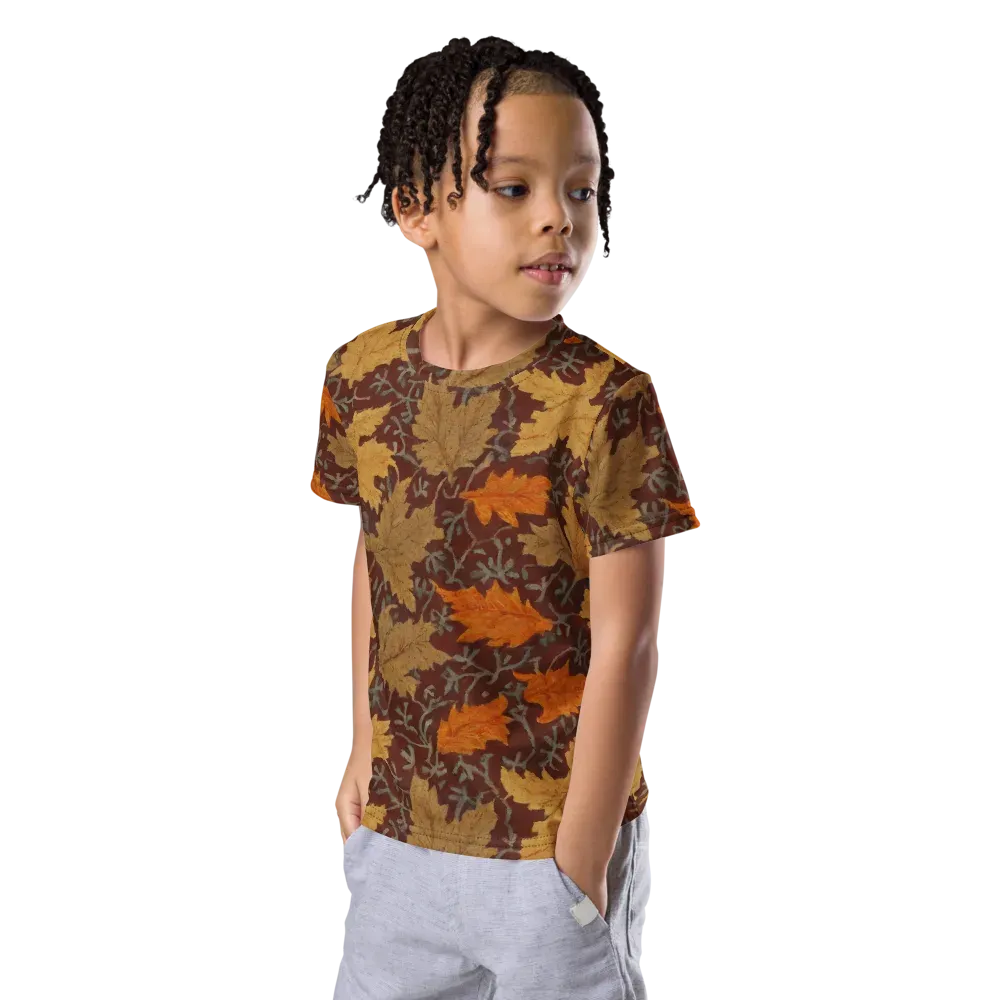 Gilded Harvest on Kids Crew Neck T-Shirt — Left Front