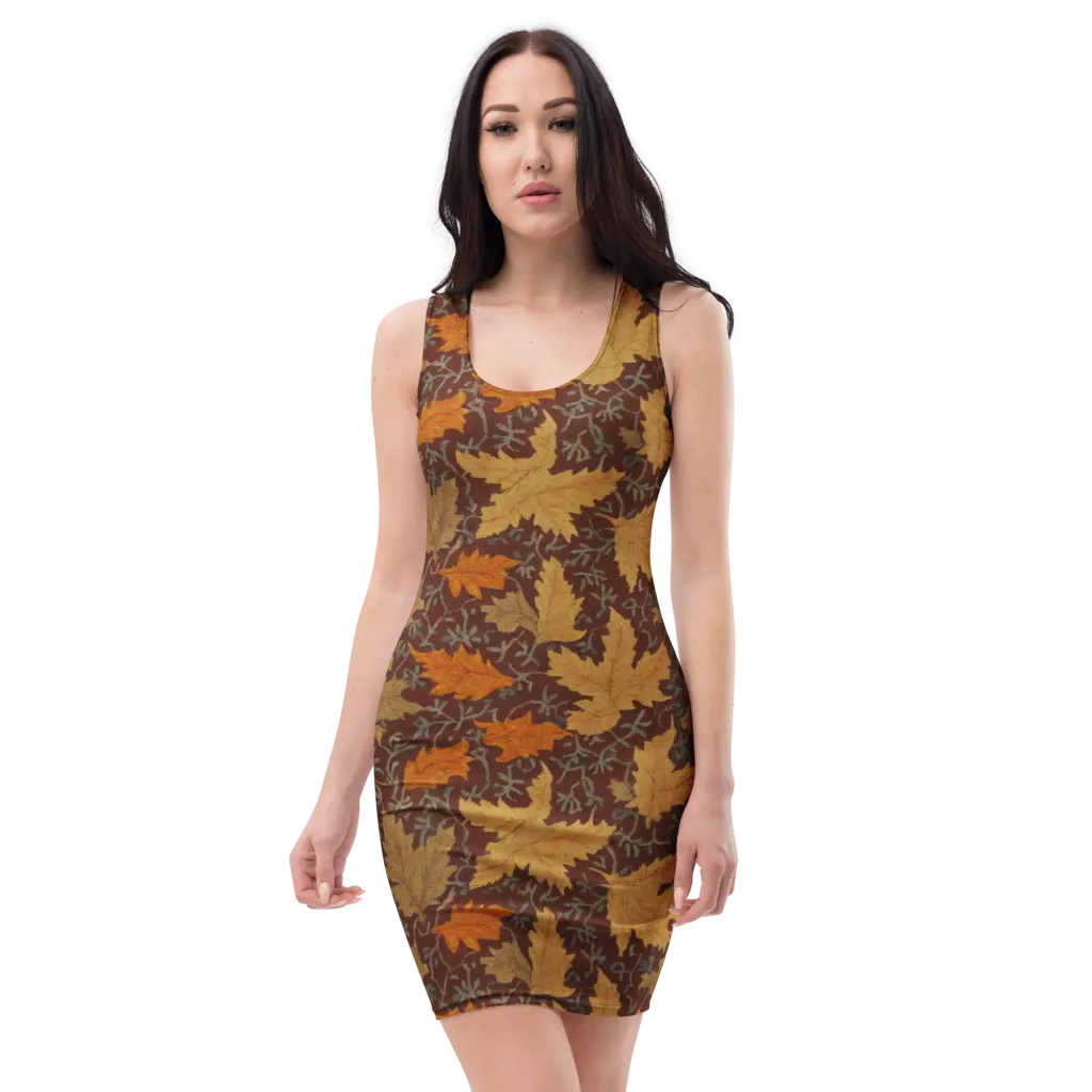 Gilded Harvest on Bodycon Dress — Front