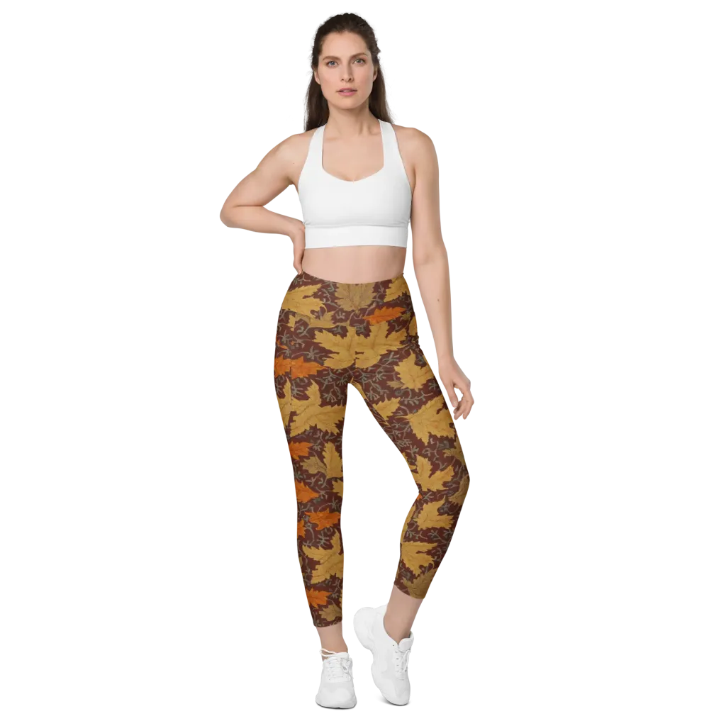 Gilded Harvest on Leggings with Pockets — Front