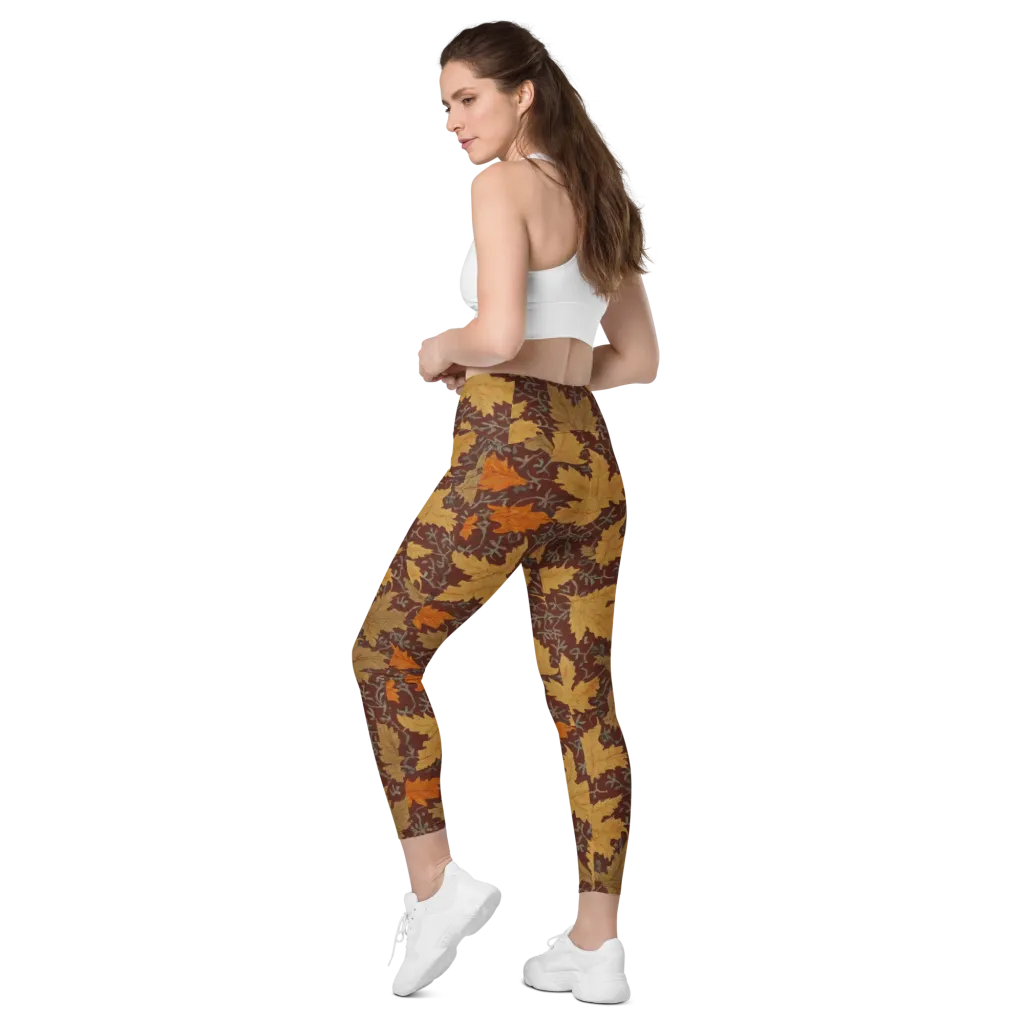 Gilded Harvest on Leggings with Pockets — Left Back