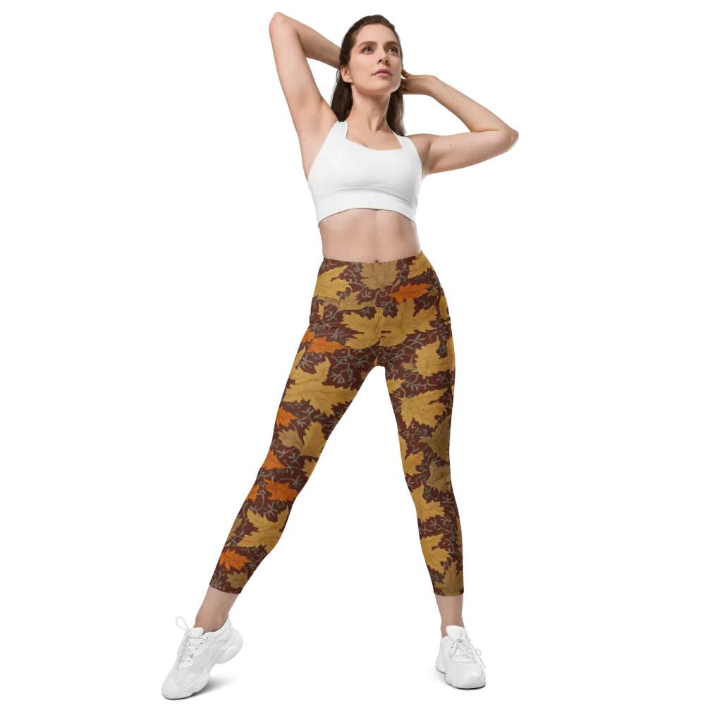Gilded Harvest on Leggings with Pockets — Front