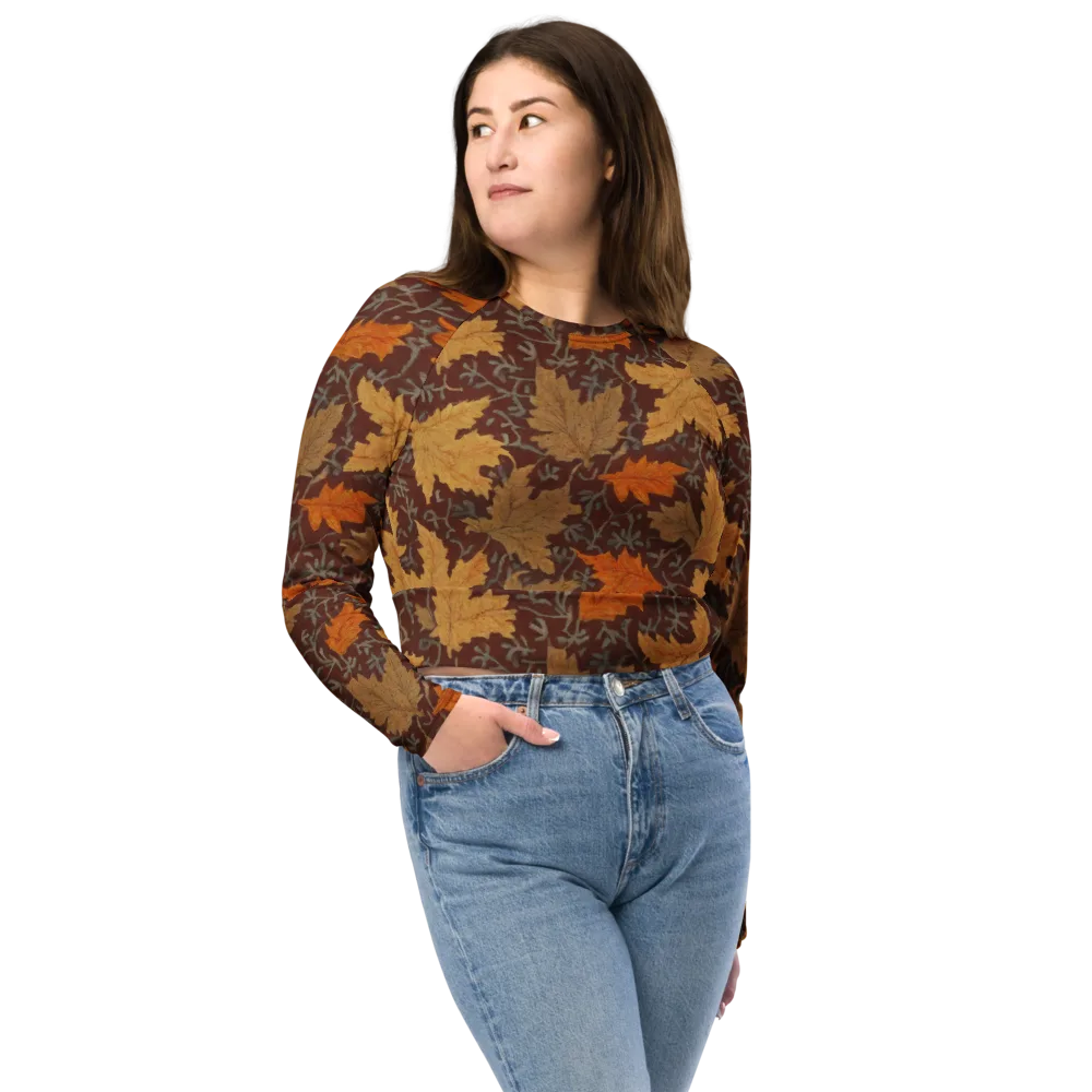 Gilded Harvest on Long Sleeve Crop Top — Front