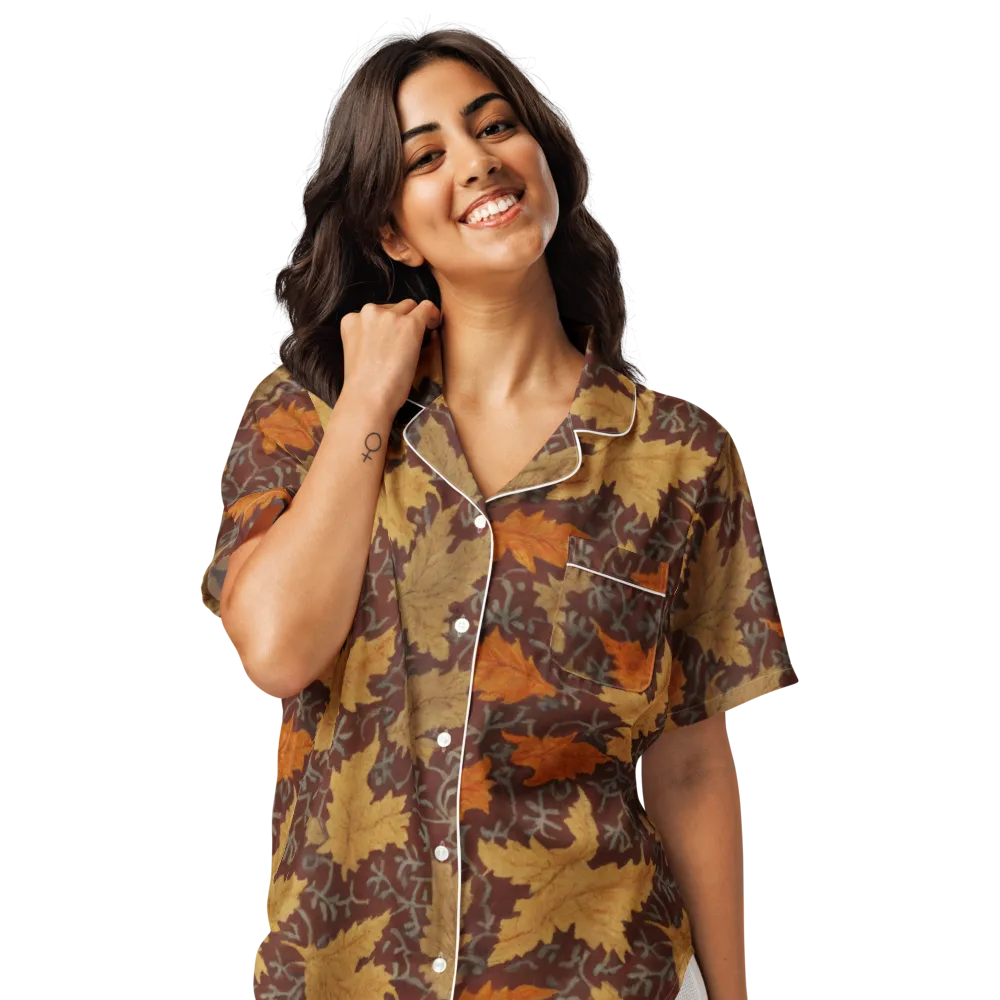Gilded Harvest on Women's Short Sleeve Pajama Top — Front