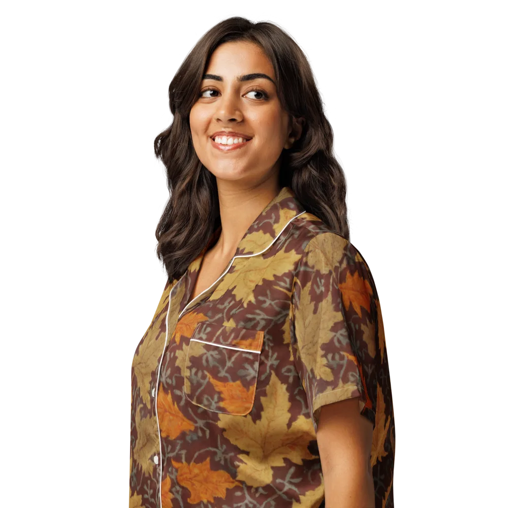 Gilded Harvest on Women's Short Sleeve Pajama Top — Left Front