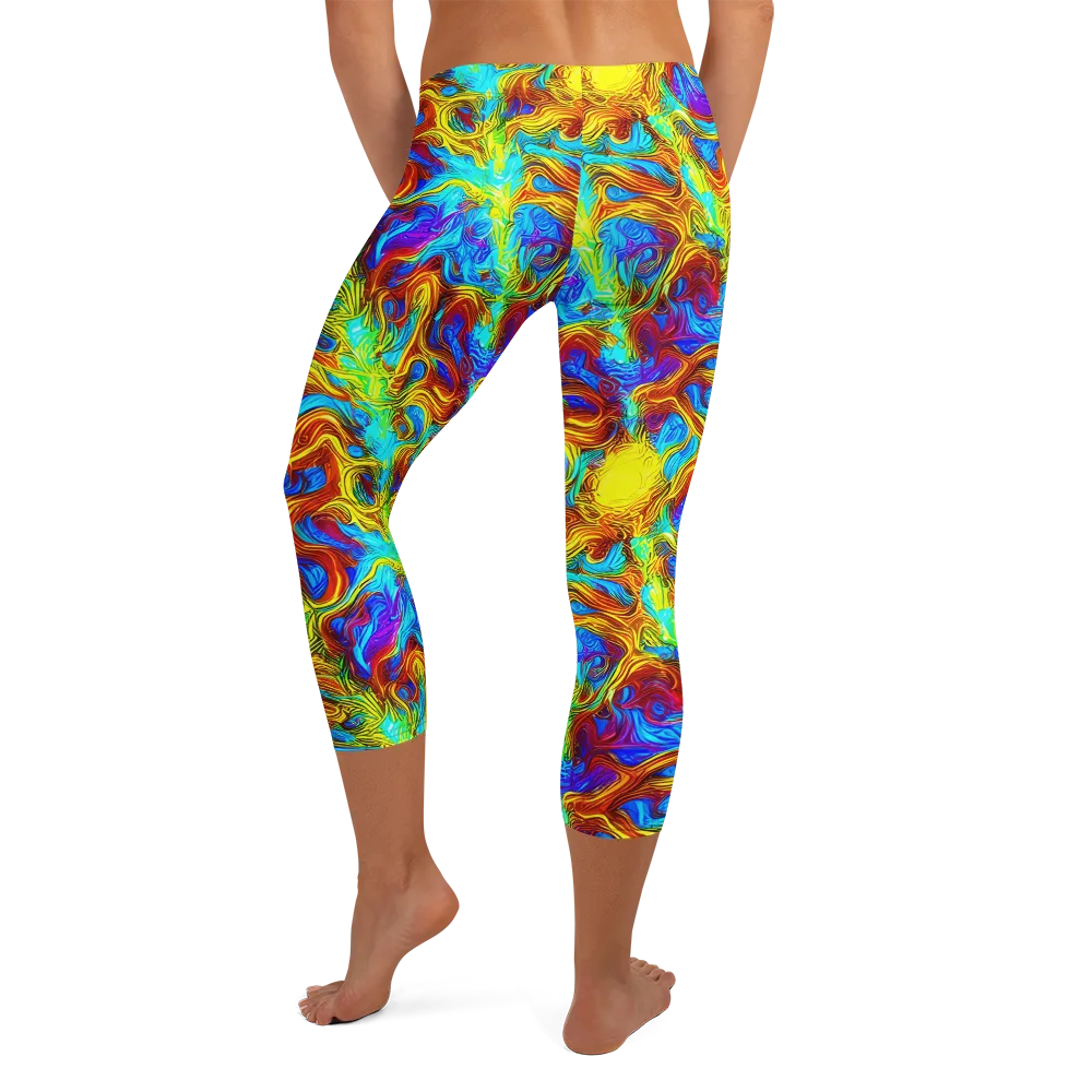 Psychic Rapids on Capri Leggings — Back