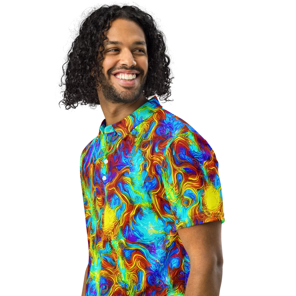 Psychic Rapids on Men's Slim Fit Polo Shirt — Left Front