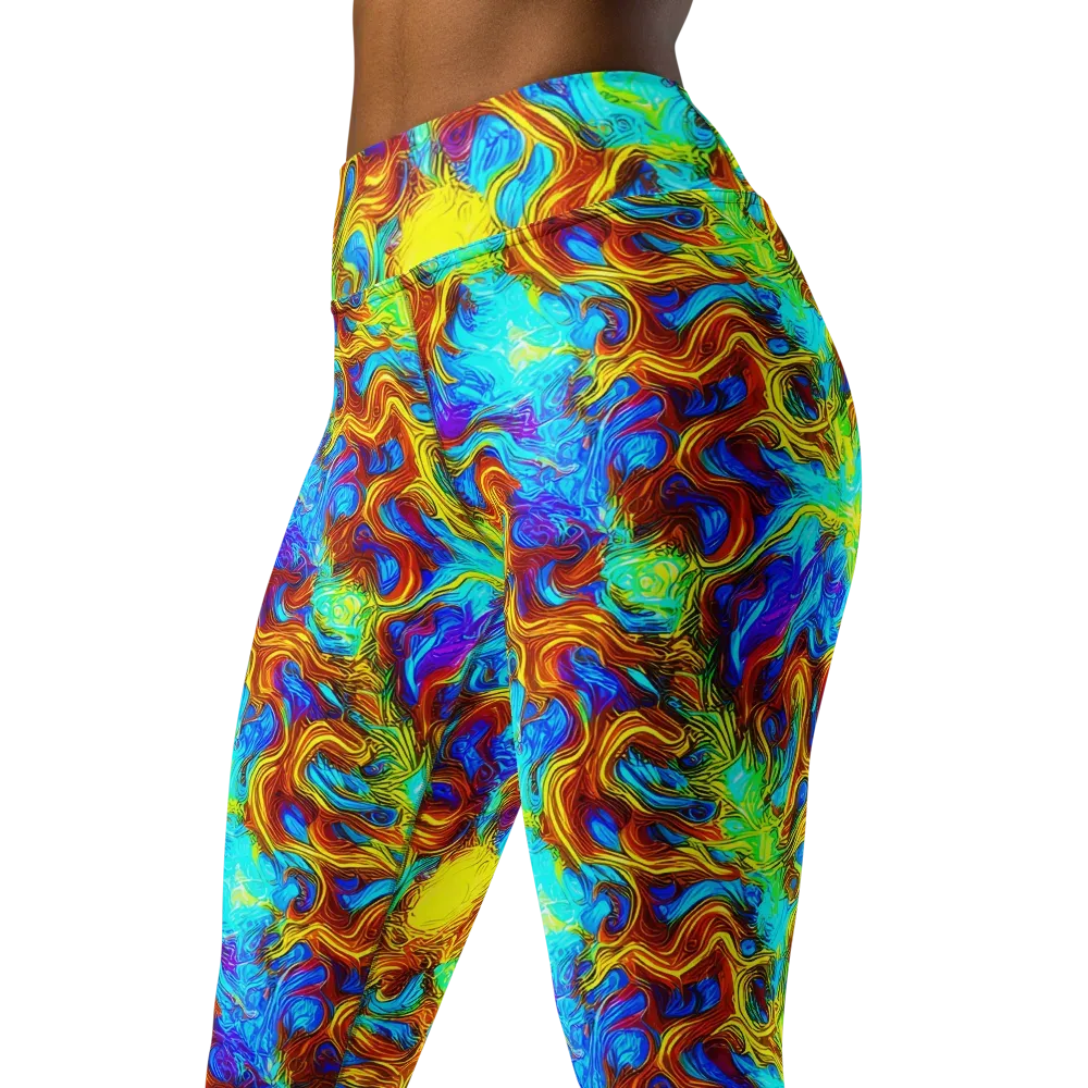 Psychic Rapids on Yoga Leggings — Left Front
