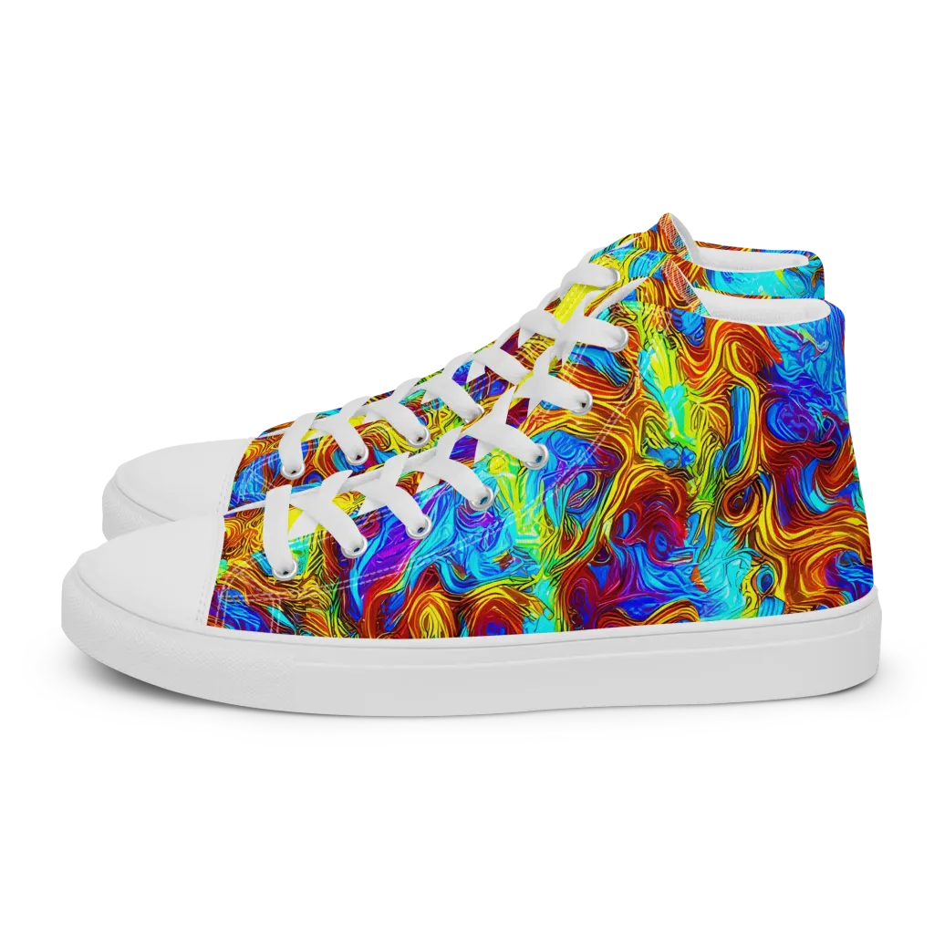 Psychic Rapids on Men's High Top Canvas Shoes — Left