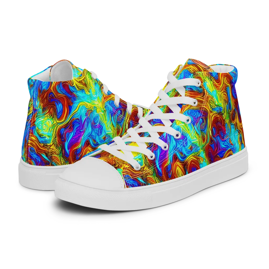 Psychic Rapids on Men's High Top Canvas Shoes — Left