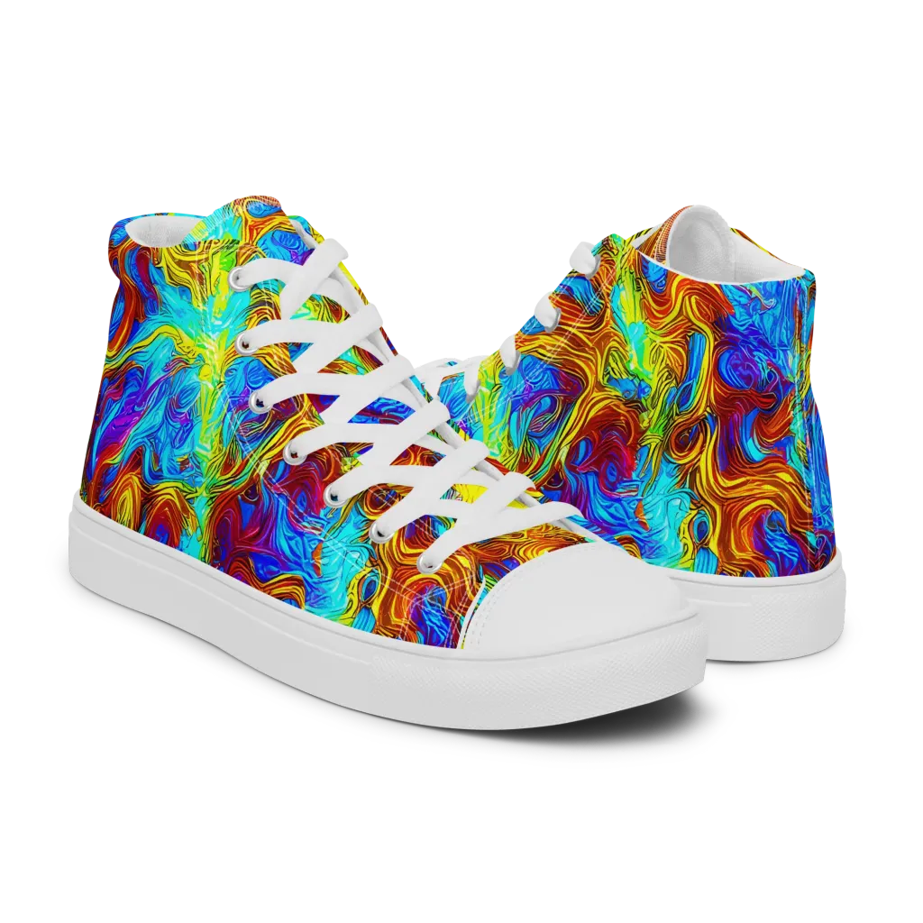 Psychic Rapids on Men's High Top Canvas Shoes — Right